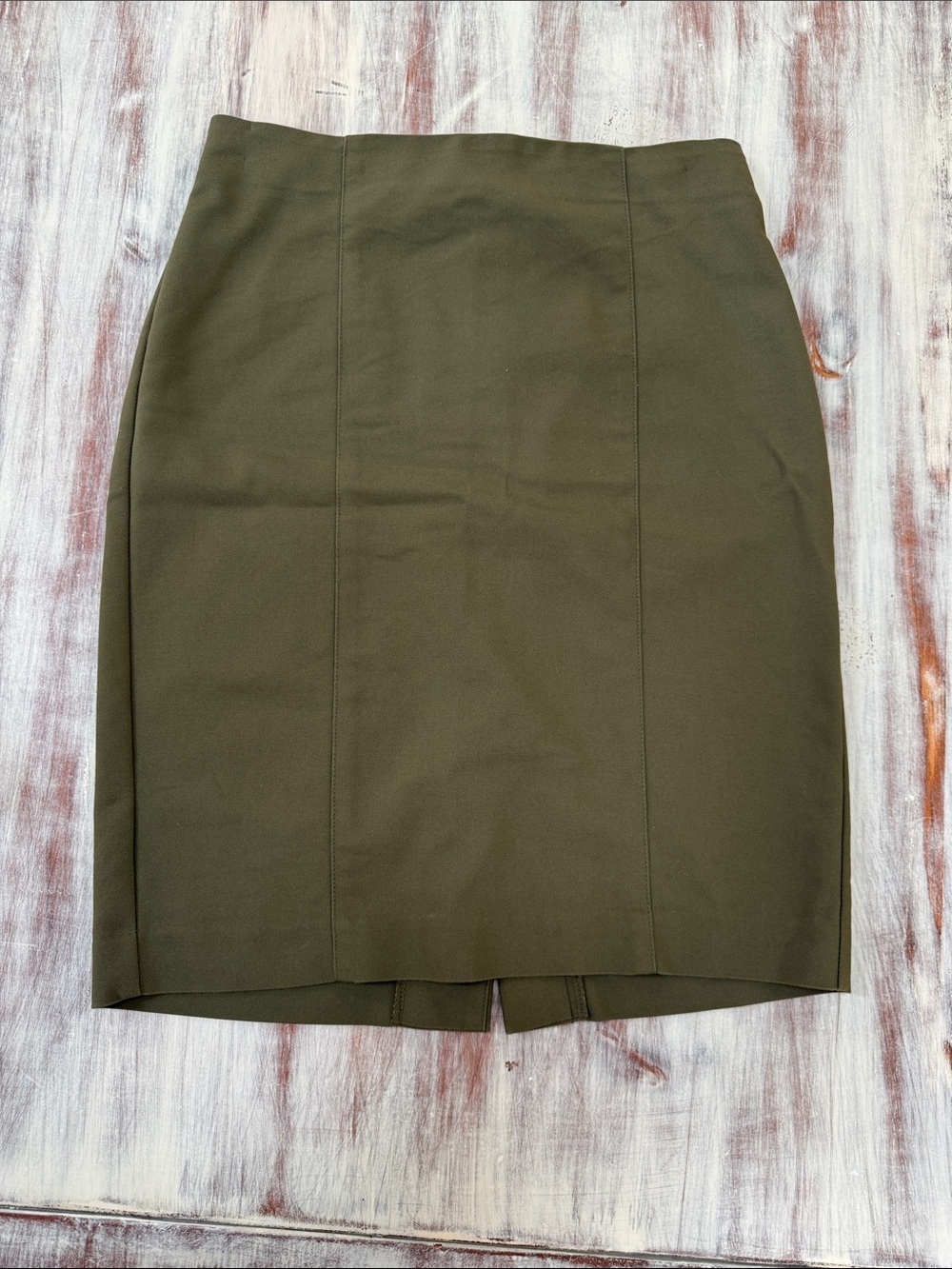 Van Heusen Olive Green Pencil Skirt